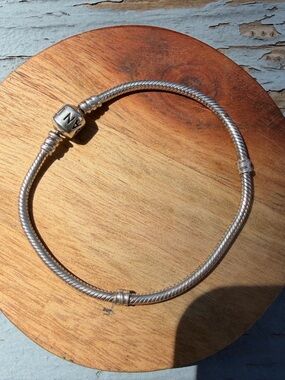 Pandora Moments Barrel Clasp Snake Chain Bracelet Sterling Silver
